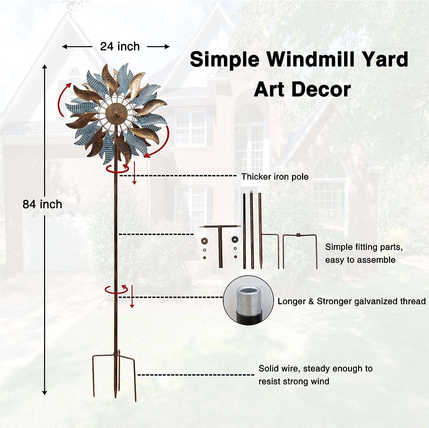 84 Inch Garden Spinners Review: Large Metal Wind Spinner for Outdoor Decor