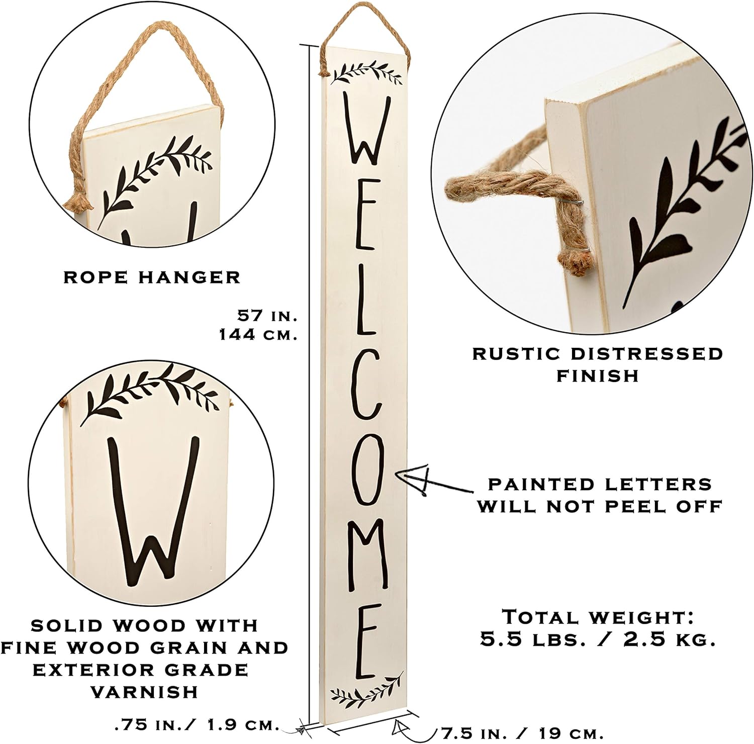 MAINEVENT Tall Outdoor Welcome Sign: A Rustic and Charming Addition to Your Front Porch