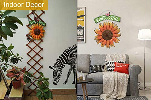YK Decor Metal Sunflower Welcome Sign: The Perfect Front Door Decor for a Warm Welcome