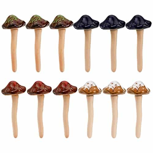 Peohud 12 Pack Ceramic Garden Mushrooms: A Charming Addition to Your Outdoor Space